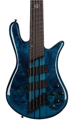 Spector NS Dimension 5 Bass Guitar with Bag Black and Blue Gloss